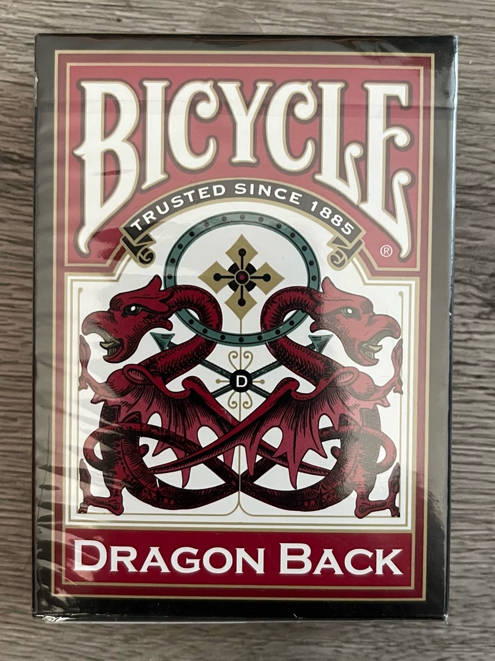 Bicycle Dragon Back Playing Cards- Burgundy Red sealed New Fell Deck Game